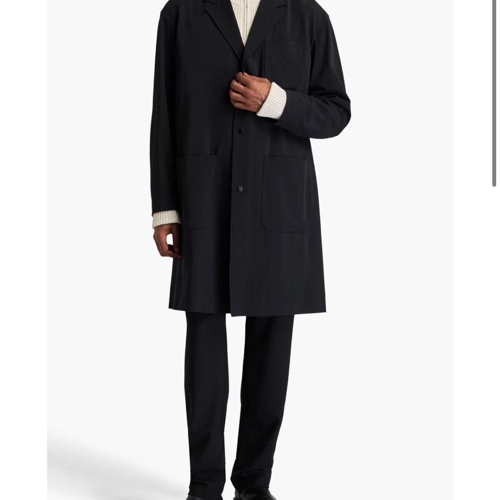 rag & bone Evan Stretch-Twill Black Coat - L